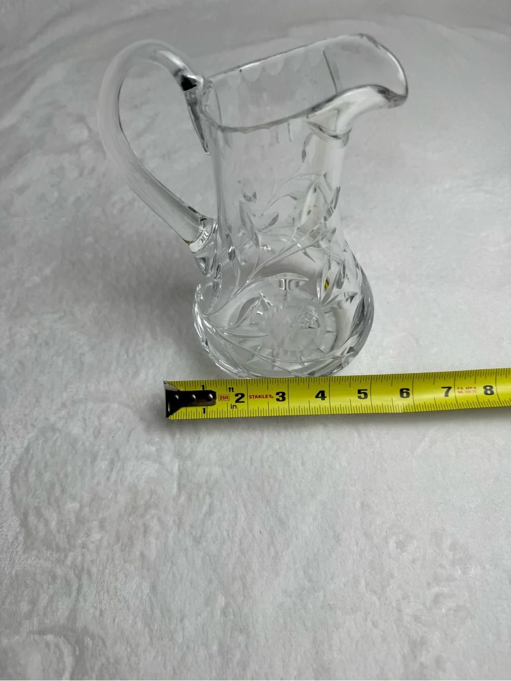 Antique 8” Jug Pitcher ABP American Brilliant Period Cut Glass Daisy Flower